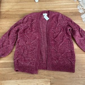 Purple knit cardigan NWT